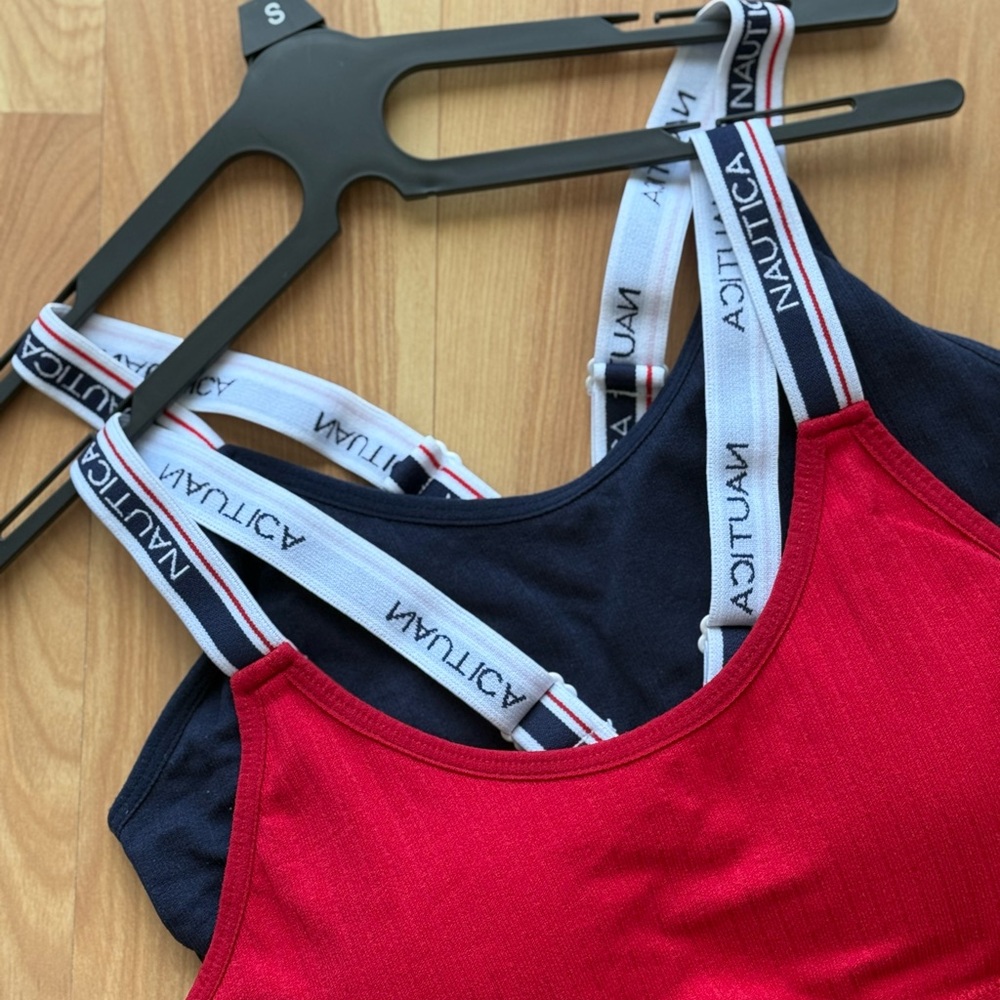 Nautica Red and Blue Tank Tops with Branded Straps